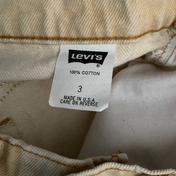 Vintage Levi’s Yellow‎ Denim From 1992 Size 3 - Picture 4 of 8